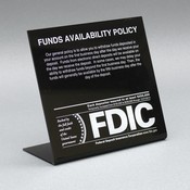 Countertop Signs w/ Regulatory Logos - Funds Availability CUSTOM