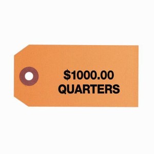Coin Bag Tag - Quarters/$1000/Orange