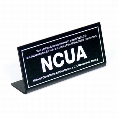 Economical NCUA Countertop Sign-Black