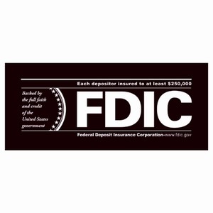 FDIC Wall Sign - Black/White etched letters