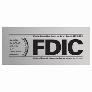 FDIC Wall Sign - Silver/Black etched letters
