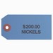 Coin Bag Tag - Nickels/$200/Blue