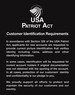 Patriot Act Sign w/ Flag (Customer Identification)