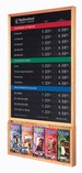 Rate Display w/ Hardwood Frame & Brochure Holder - 22