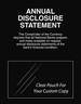 Annual Disclosure Statement, Comptroller of Currency