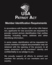 Patriot Act Sign w/ Flag (Member Identification) - Magnetic